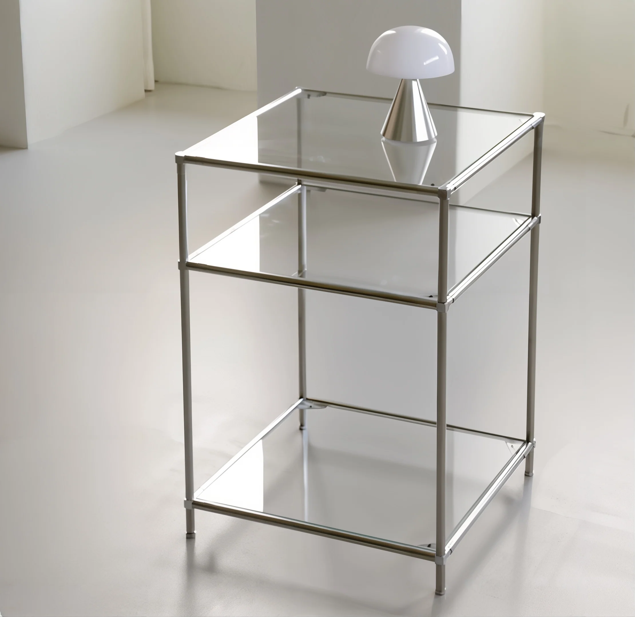 3-Tier Clear Glass Modular Side Table - Image 3
