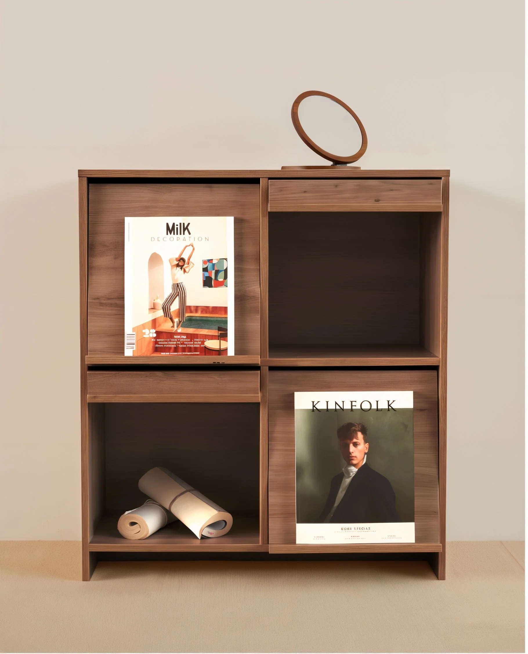 Wooden Flip-Front Storage Cabinet - Image 3