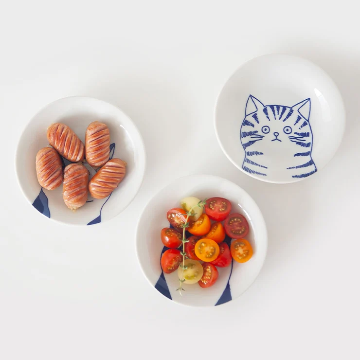 Cat Illustration Porcelain Dish Set – 5 Piece - Image 4