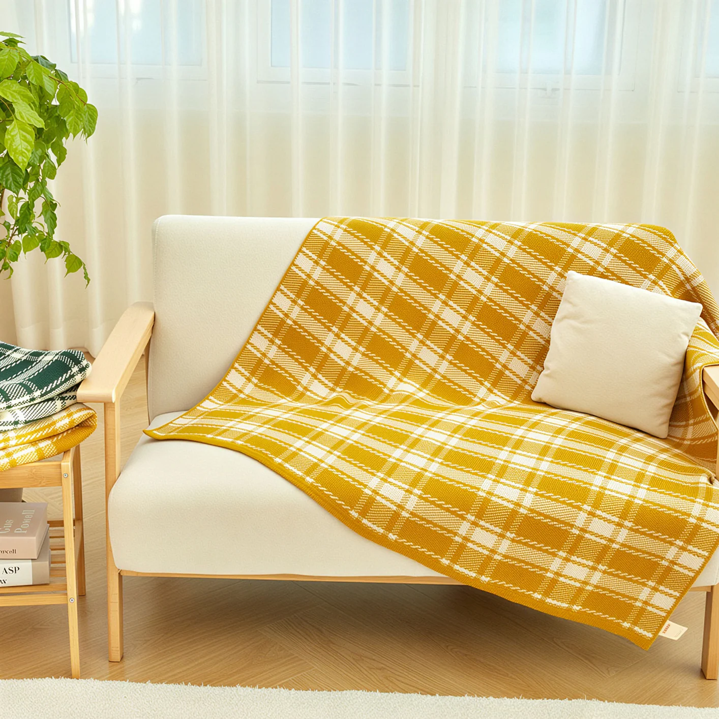 Check Knit Blanket - Image 2