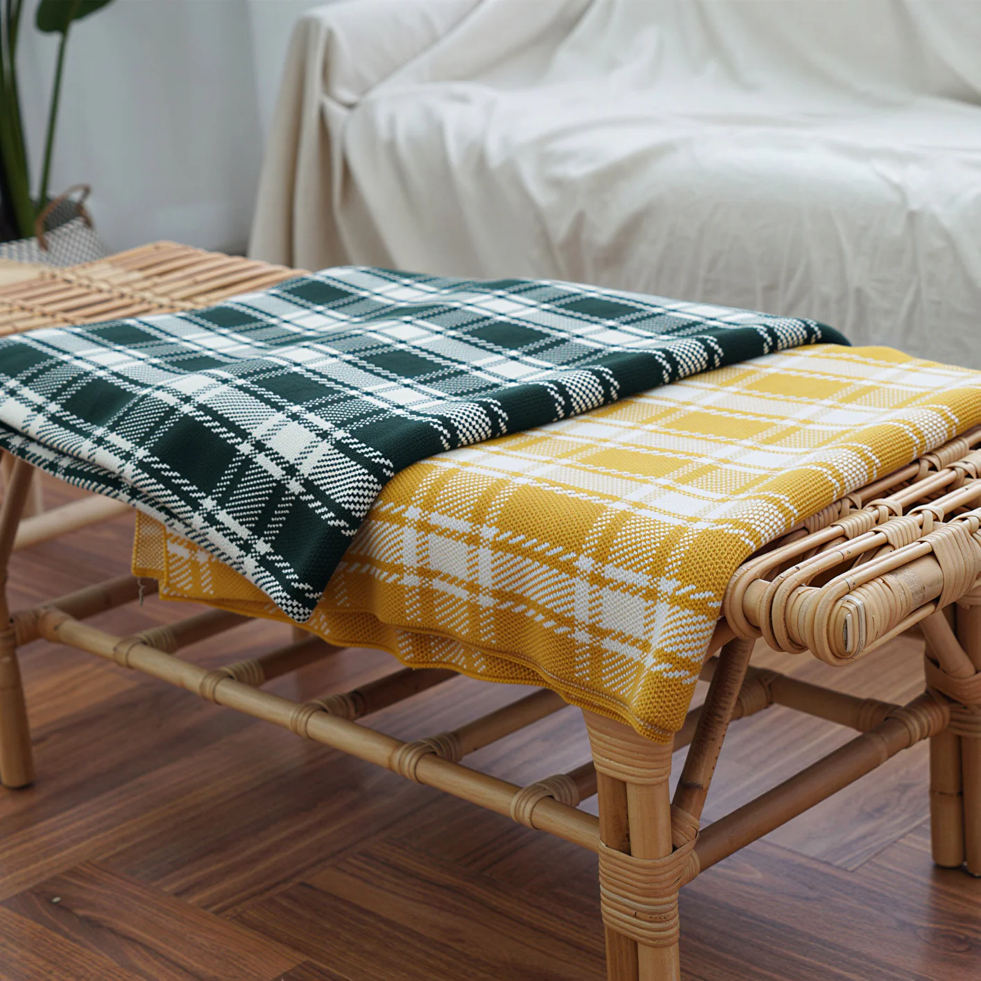 Check Knit Blanket - Image 3