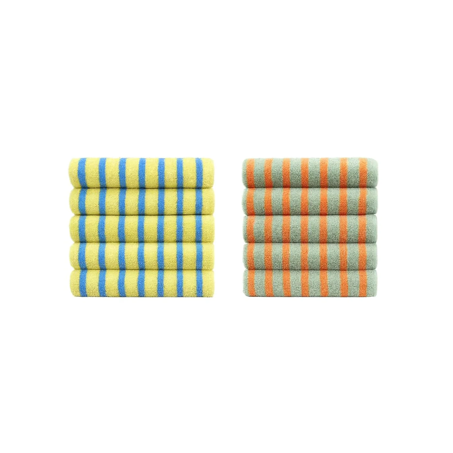 Checkerboard & Stripe Hotel Bath Towel Set (10-Pack) - Image 11