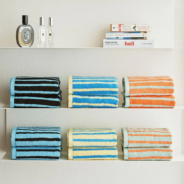 Checkerboard & Stripe Hotel Bath Towel Set (10-Pack) - Image 5