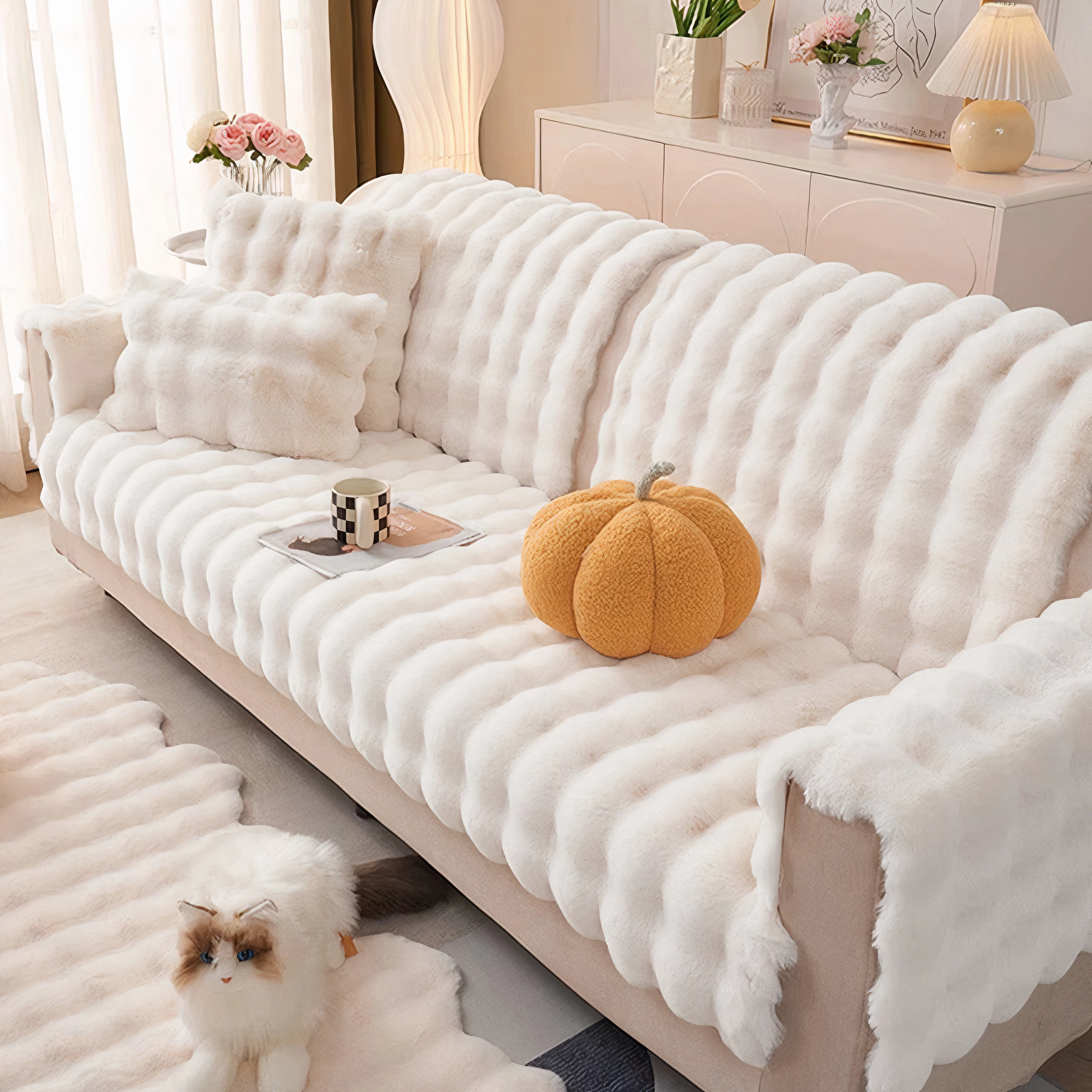 Cloud Faux Fur Sofa Pad - Image 3