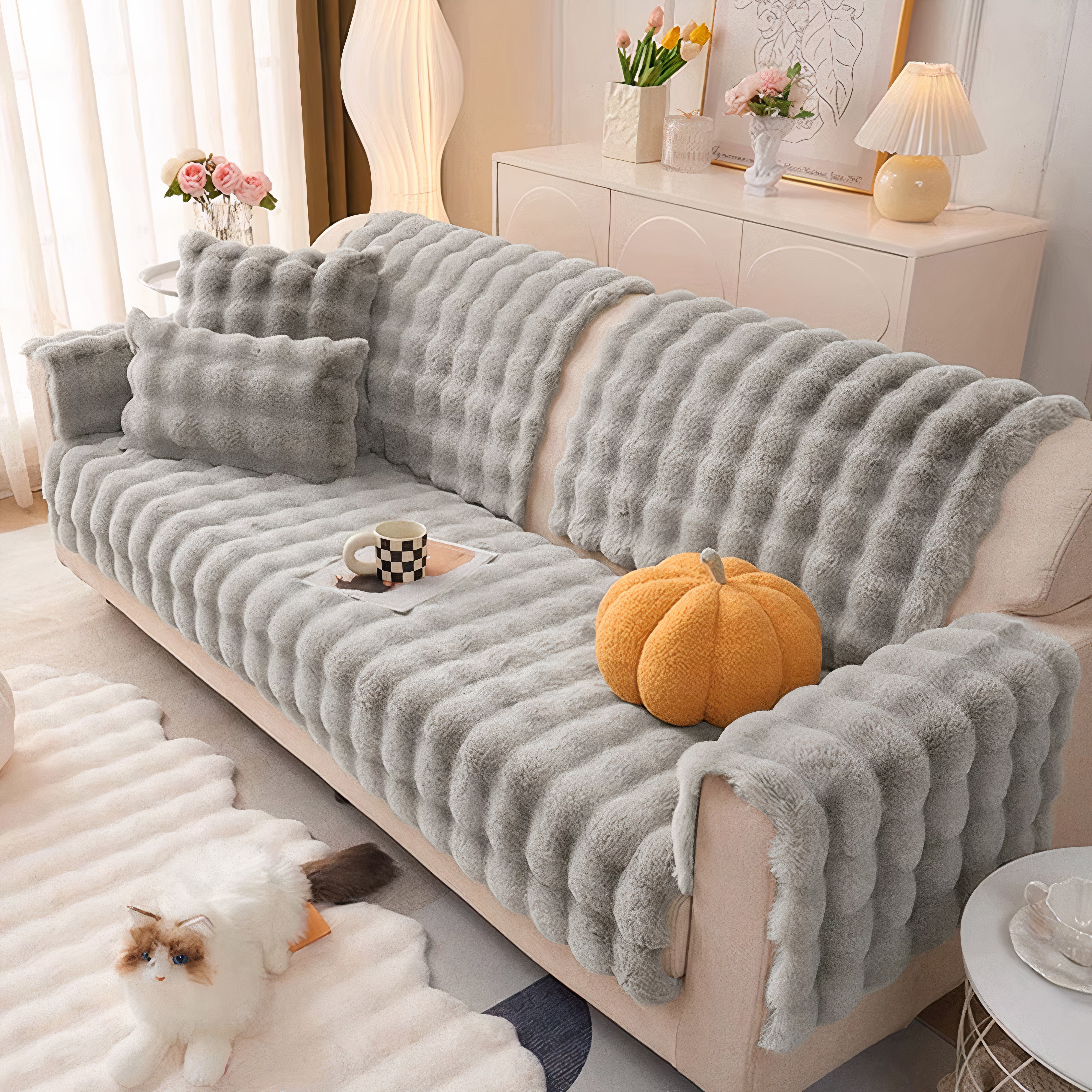 Cloud Faux Fur Sofa Pad - Image 4