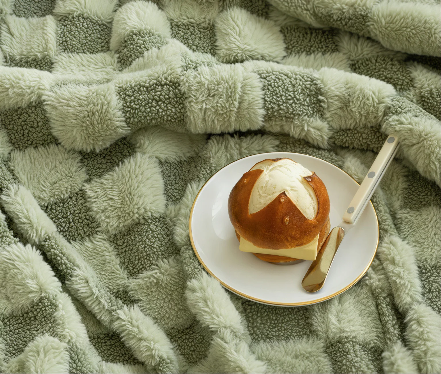 Fluffy Check Winter Blanket - Image 6
