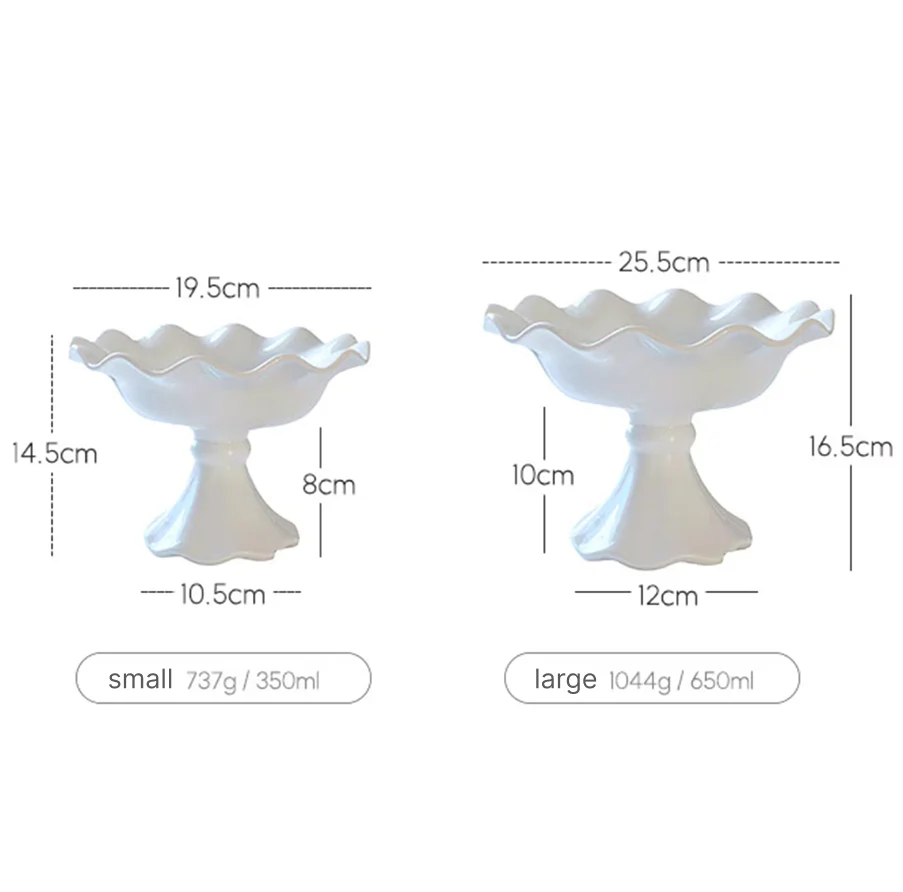 Fluted Ceramic Pedestal Tray - Image 6