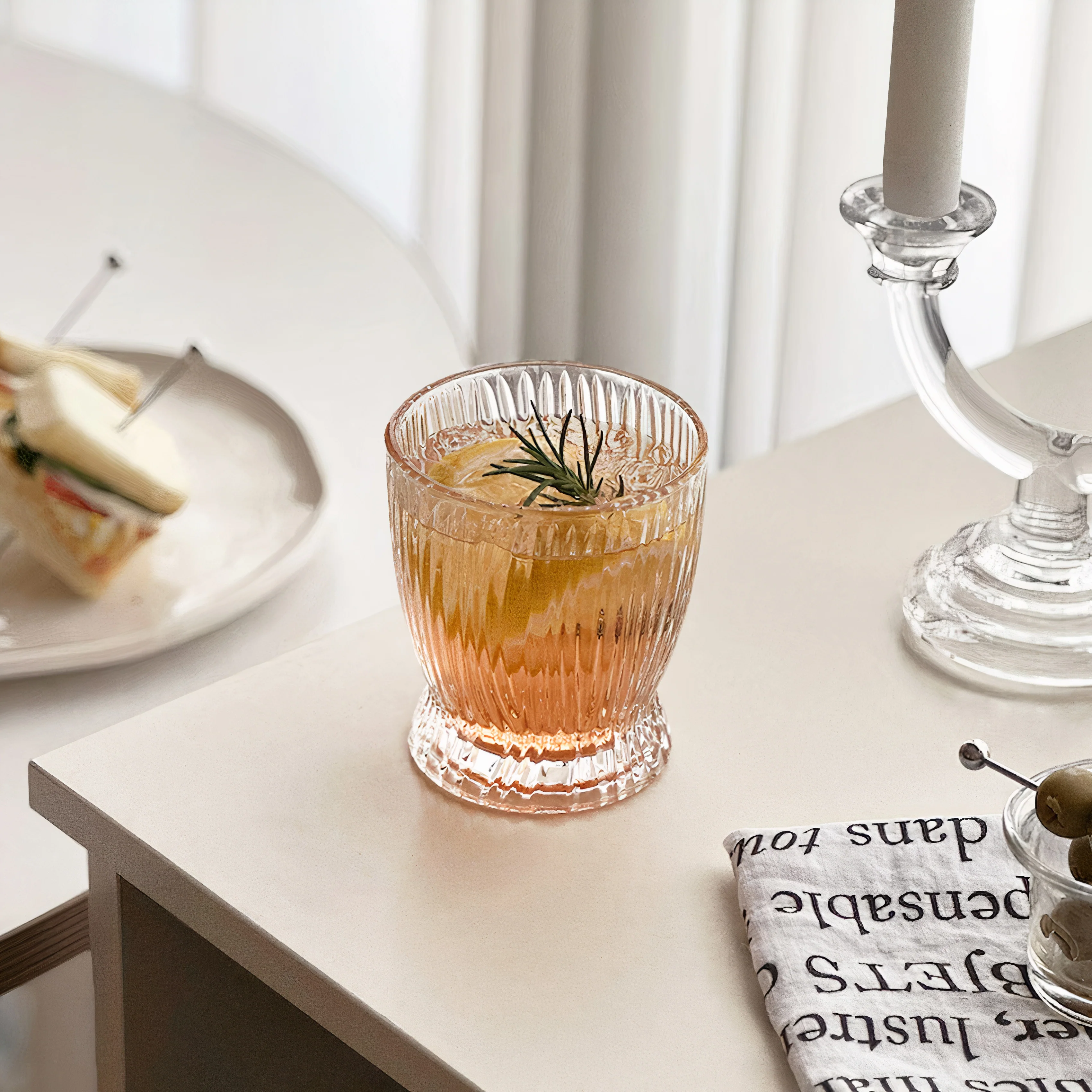 Fluted Waist Glass Cup - Image 4