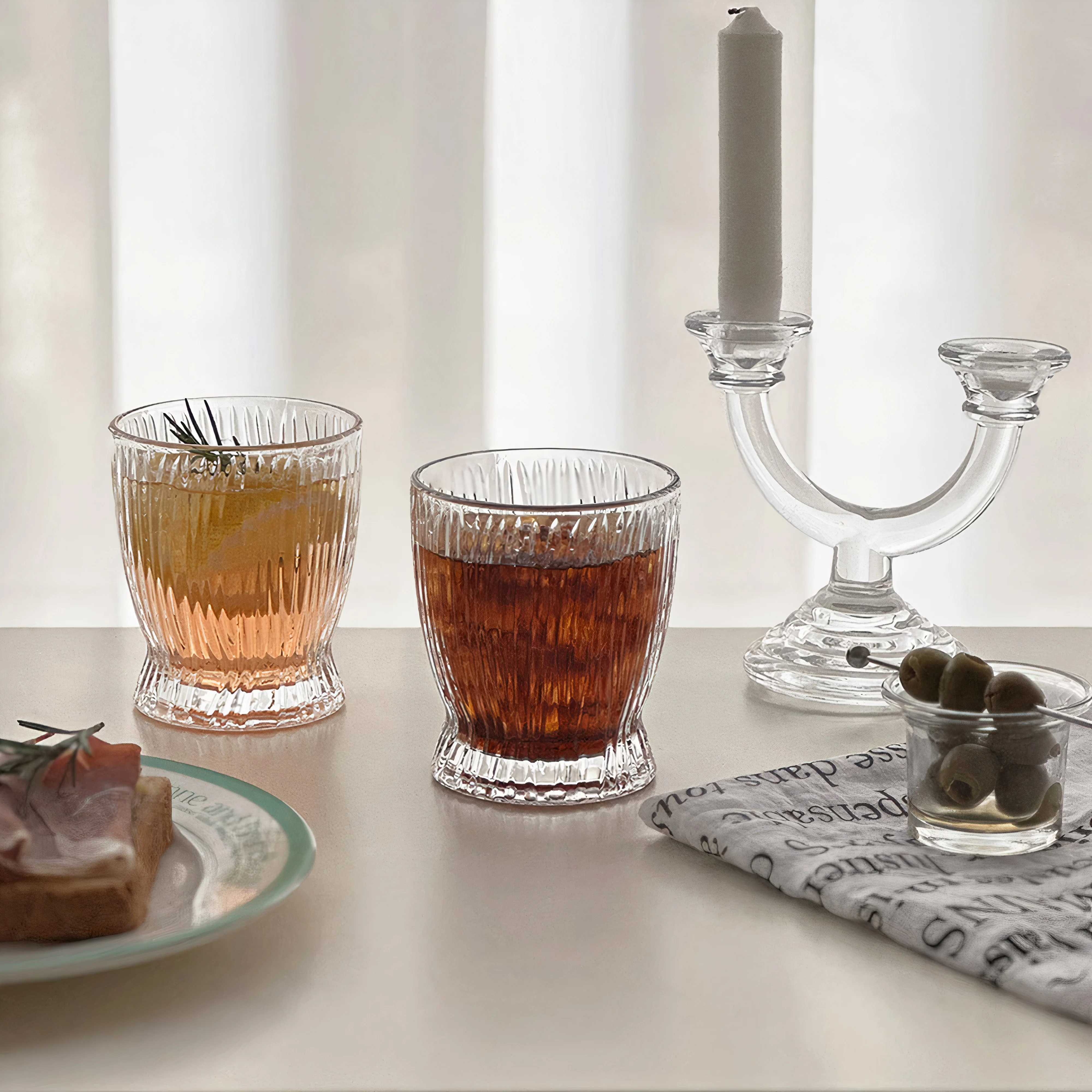 Fluted Waist Glass Cup - Image 5