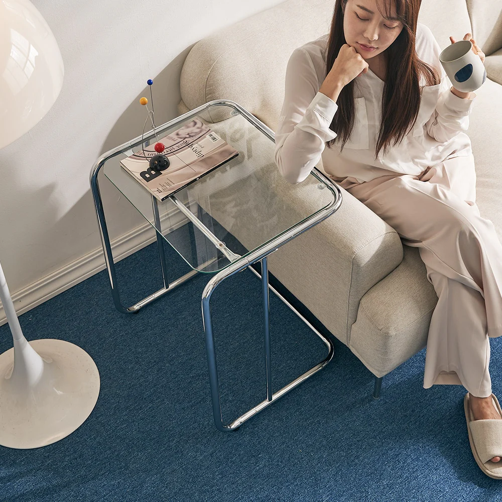 Glass C-Frame Side Table - Image 4