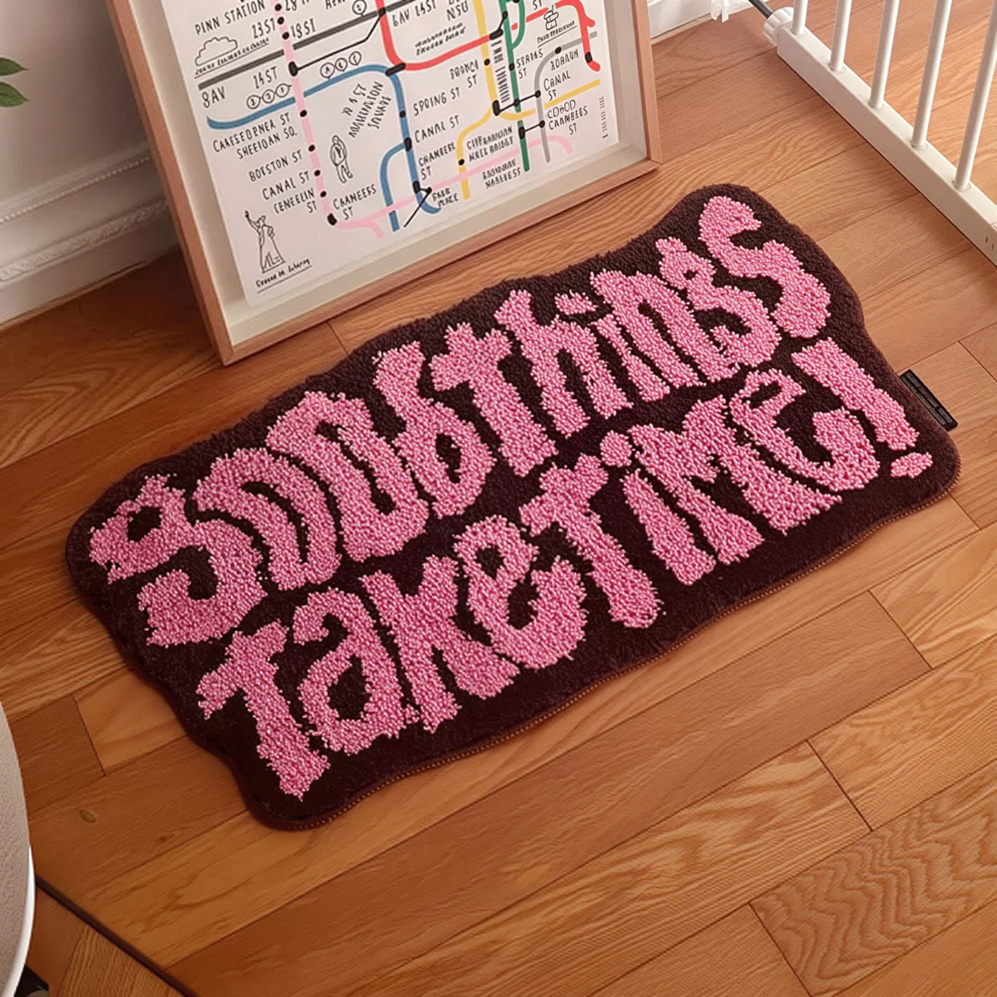 Good Things Take Time Tufted Mini Rug - Image 5
