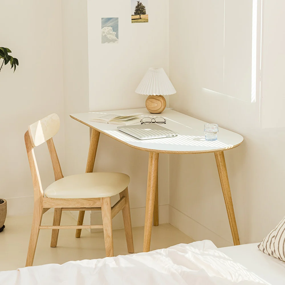 Half Oval Wooden Legs Dining Table - Image 3