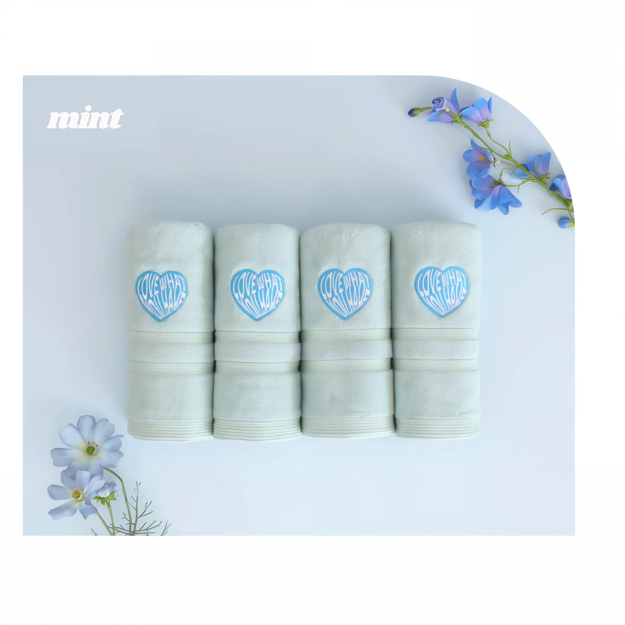 Heart Embroidery Kitsch Towel Set (10-Pack) - Image 4
