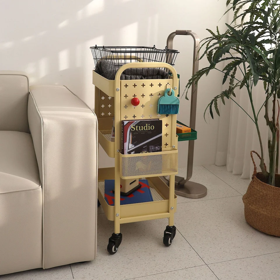 Kinsley Pegboard Utility Trolley Cart - Image 6