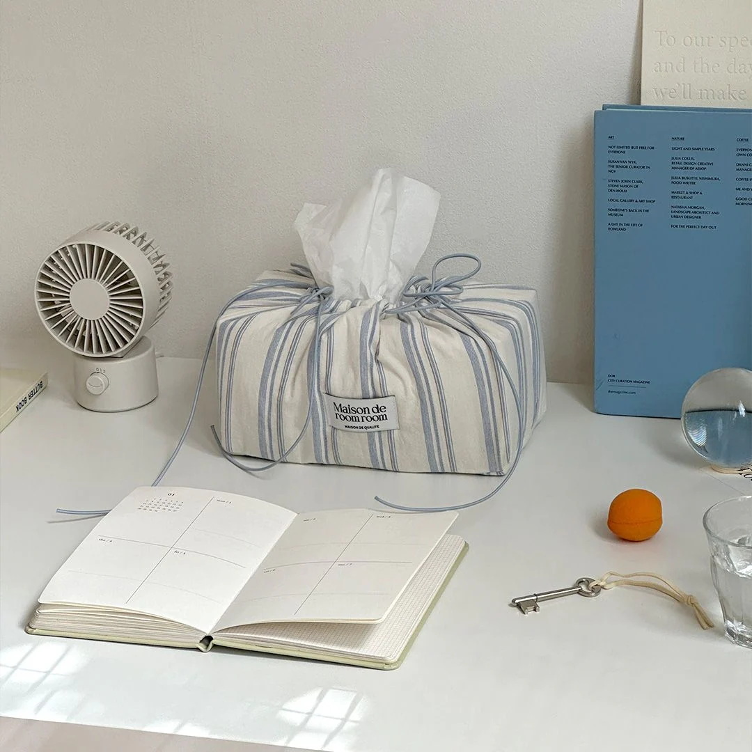 Lingling Paradise Striped Cotton Tissue Box Cover - Image 4