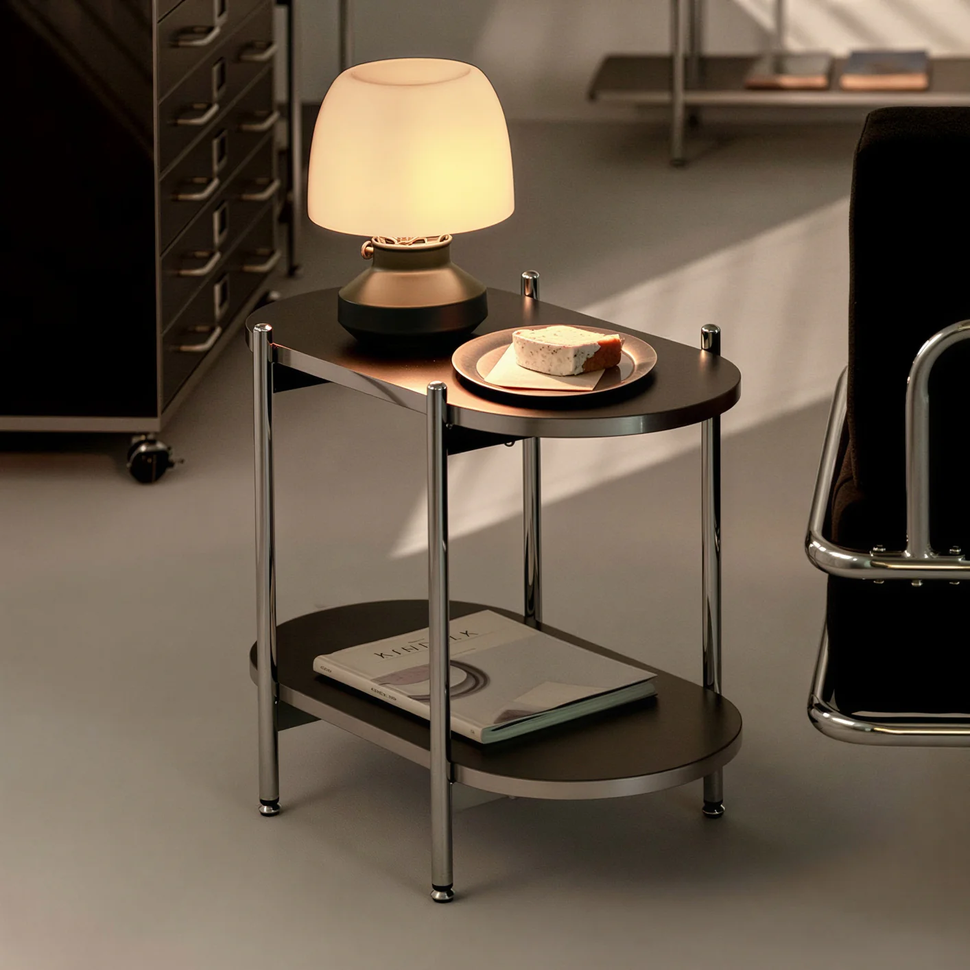 Gott Mid-Century Round Side Shelf - Image 7