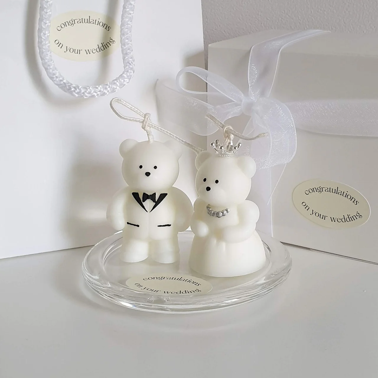 Mini Wedding Bear Candle Set - Image 4
