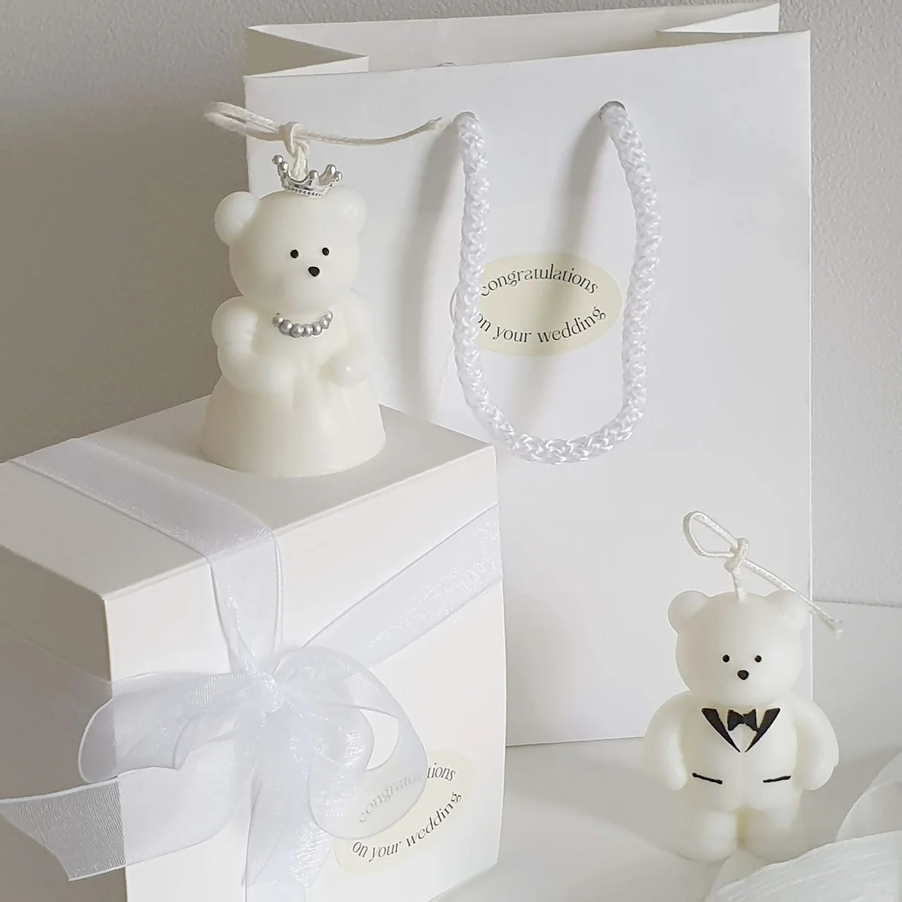 Mini Wedding Bear Candle Set - Image 5