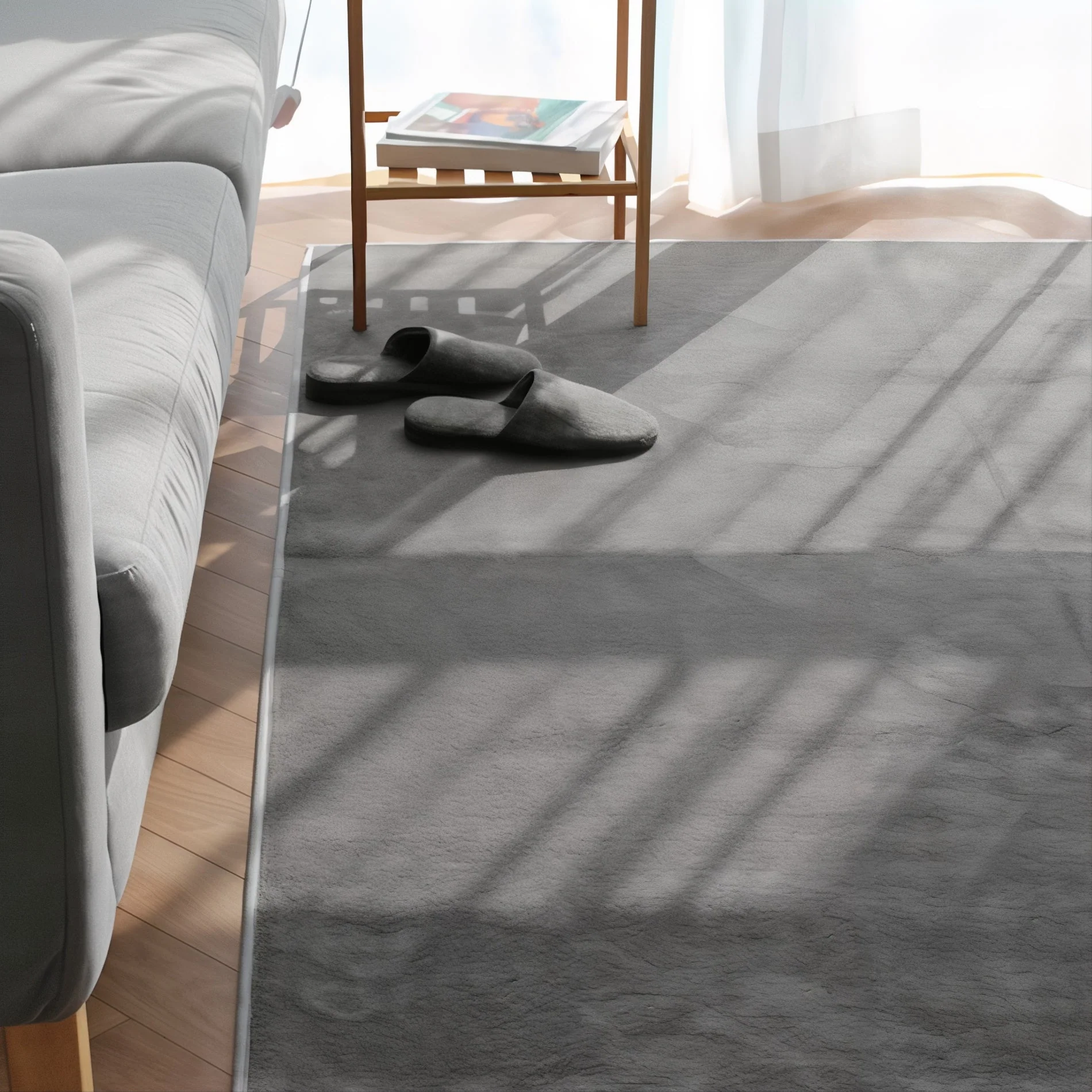 Minimalist Microfiber Accent Rug - Image 4