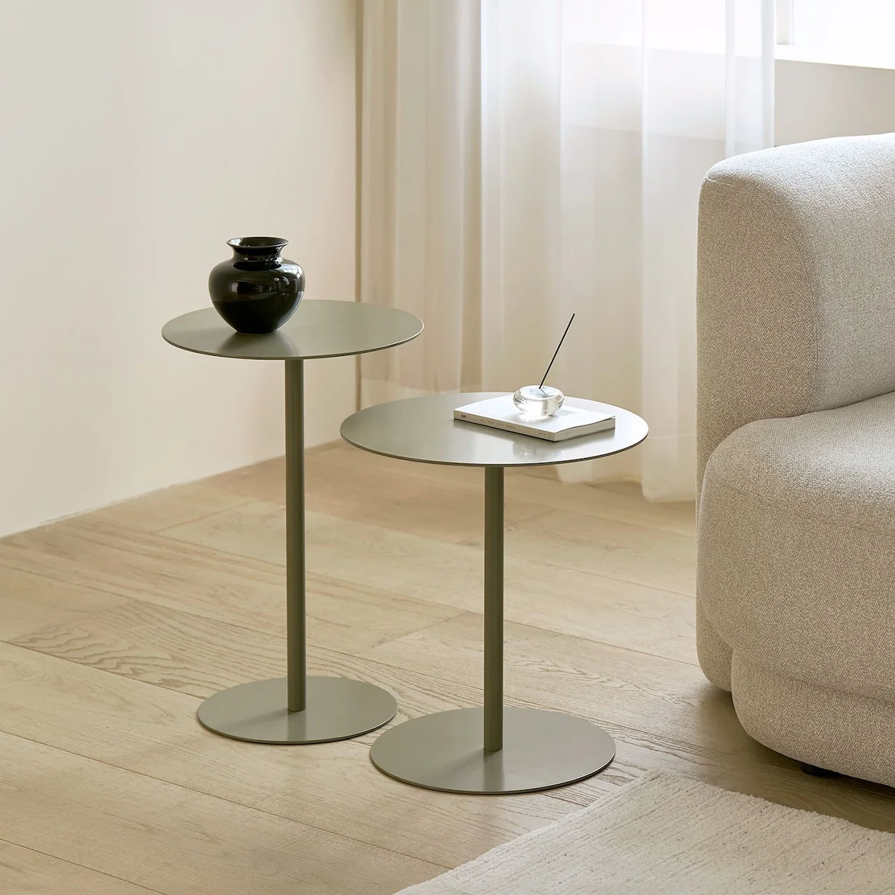 Modern Round Metal Side Table - Image 4