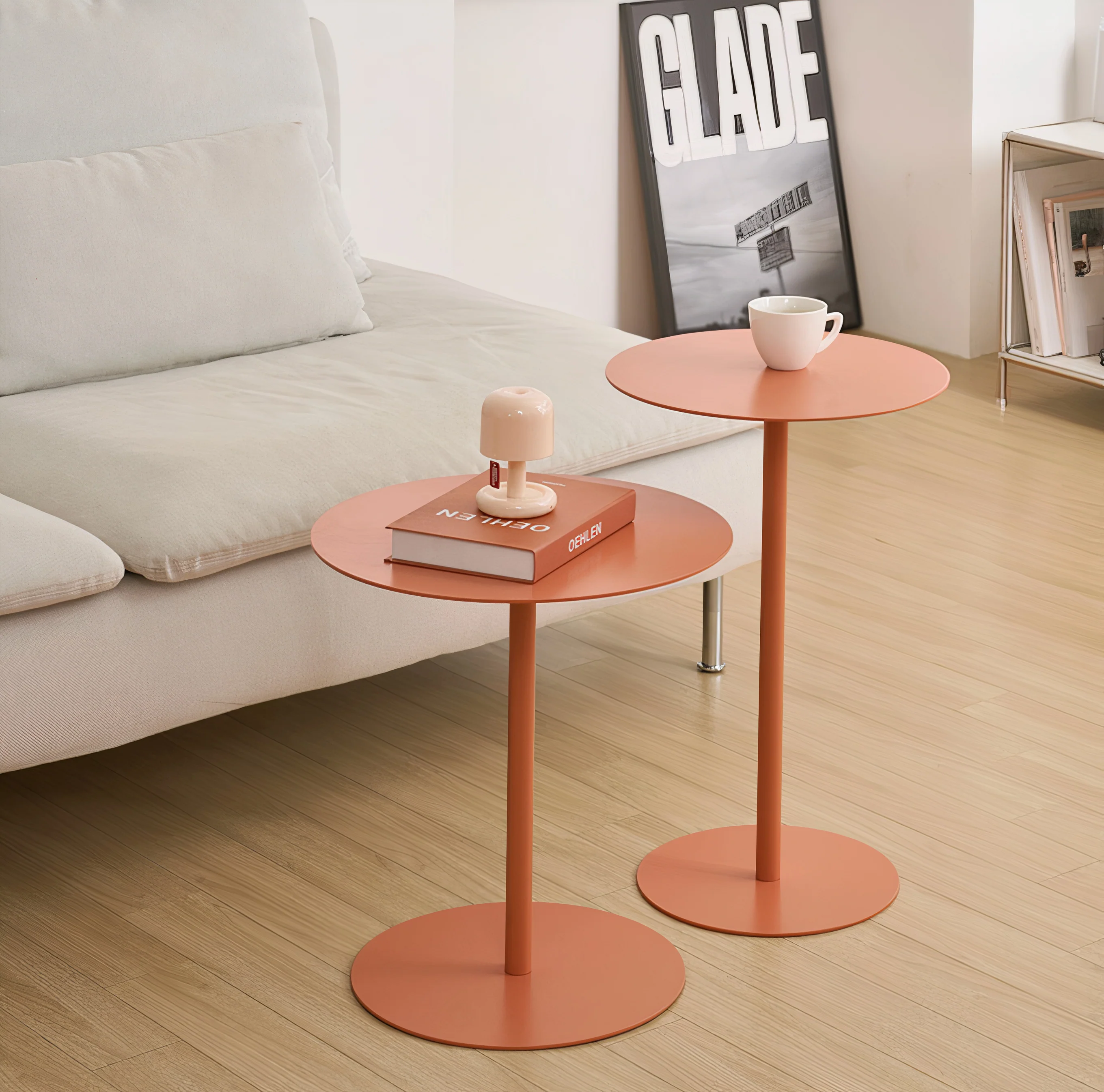 Modern Round Metal Side Table - Image 9