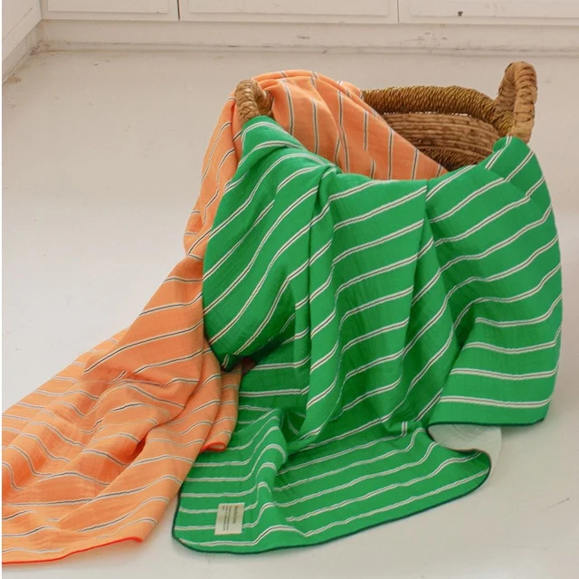 Neon Stripe 3-Layer Gauze Blanket - Image 7