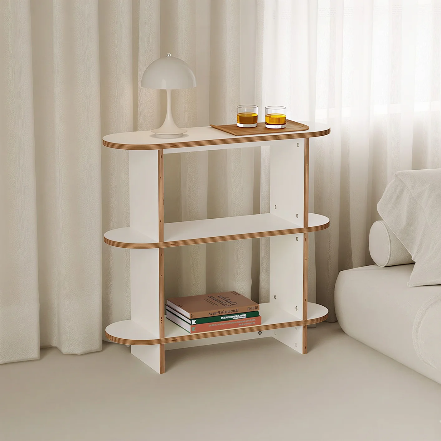 Olive Round 3-Tier Storage Shelf