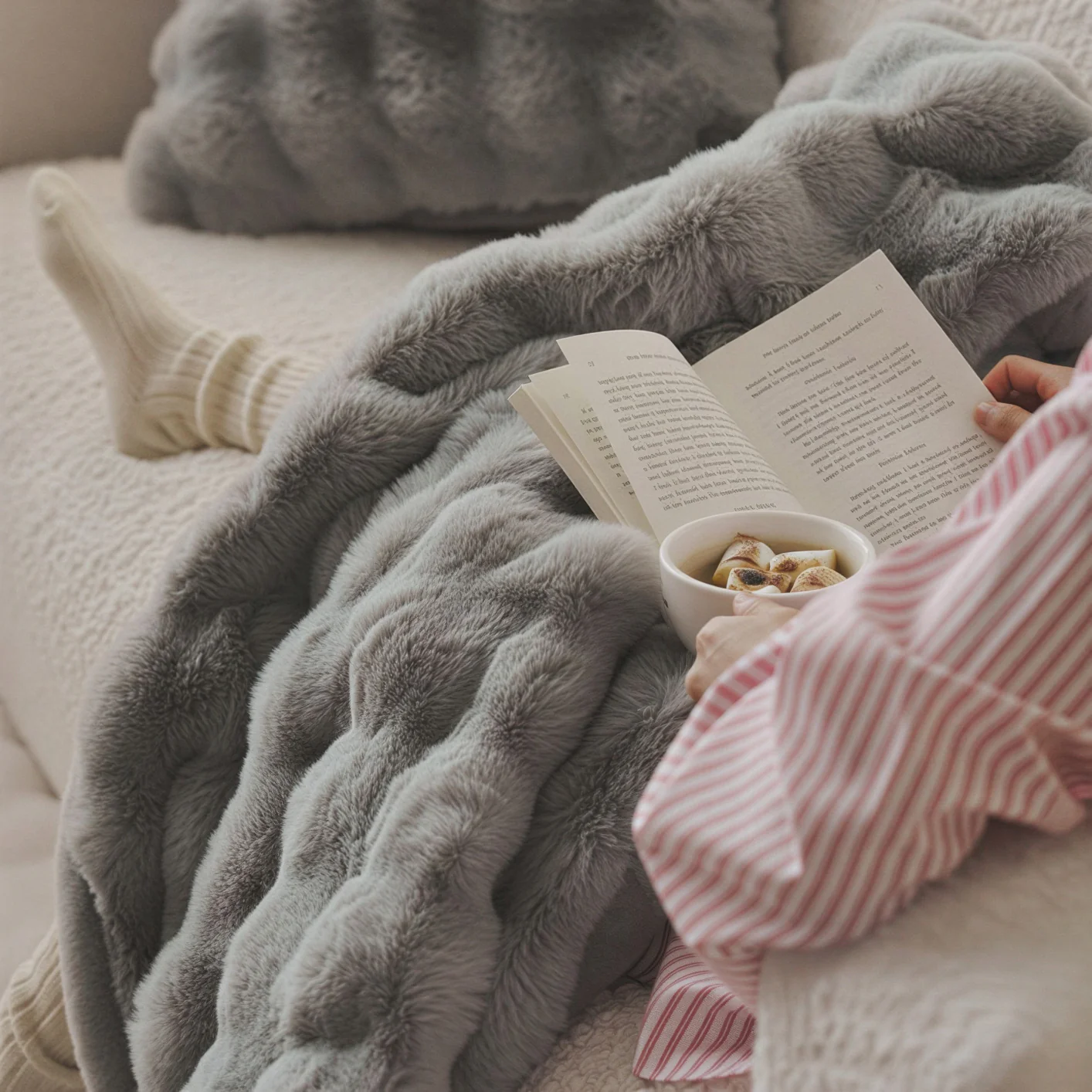 Premium Mink Latte Faux Fur Blanket - Image 4
