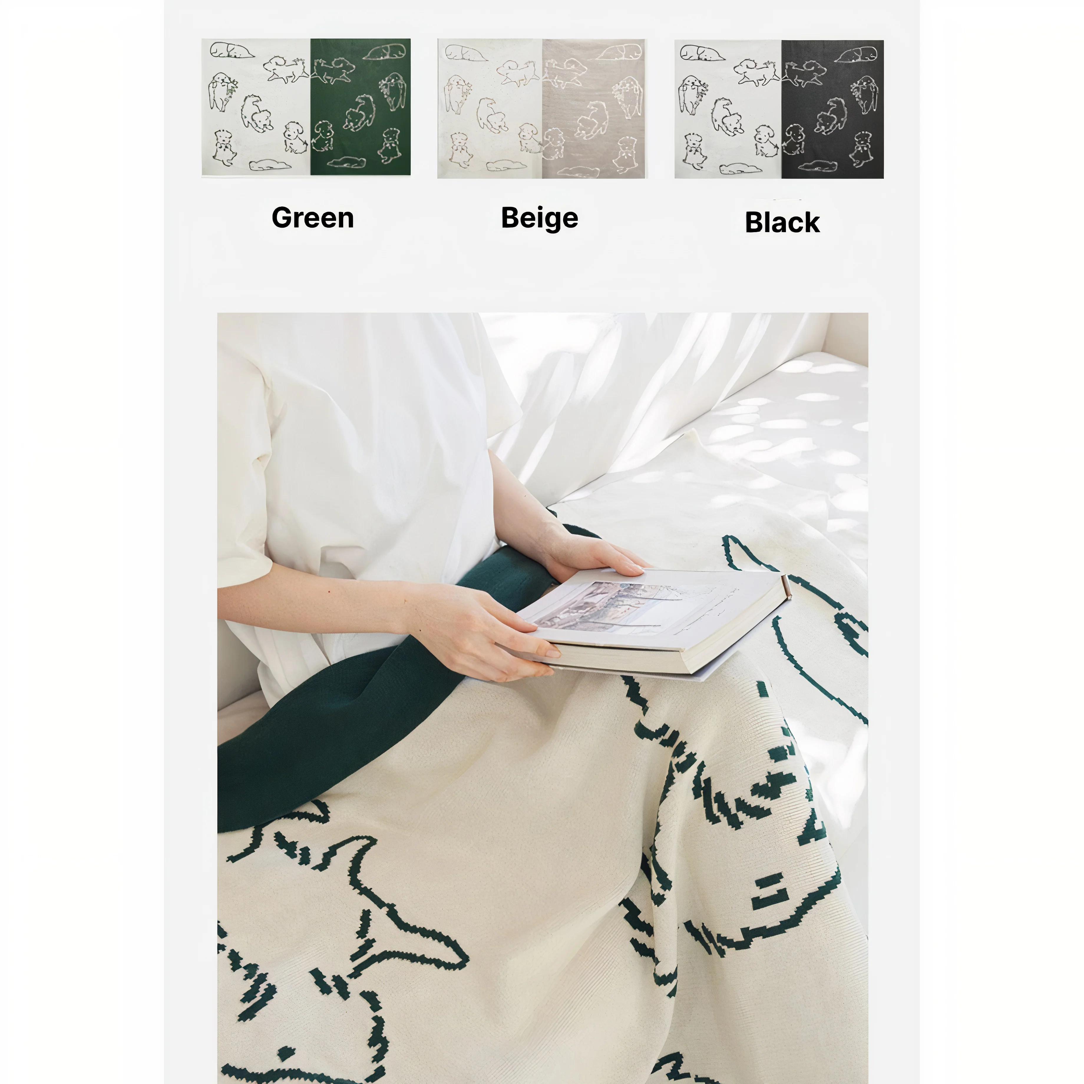 Puppy Reversible Knit Blanket - Image 5