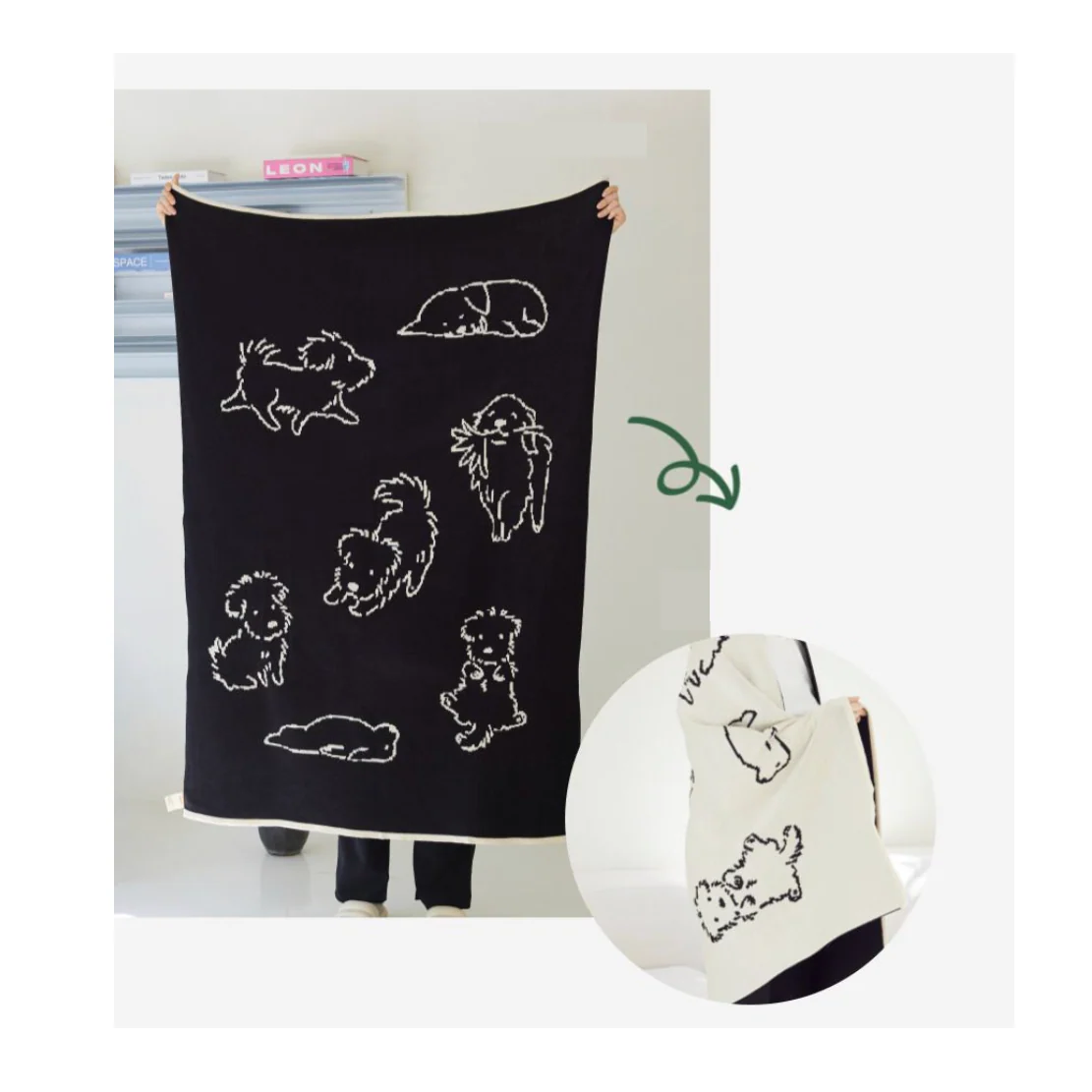 Puppy Reversible Knit Blanket - Image 6