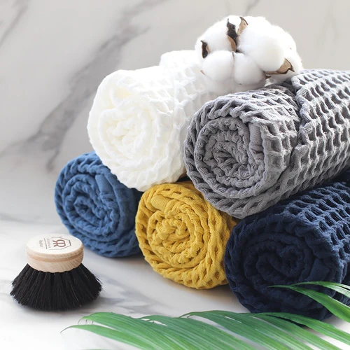 Quick-Dry Antibacterial Waffle Towels (5-Pack) - Image 2