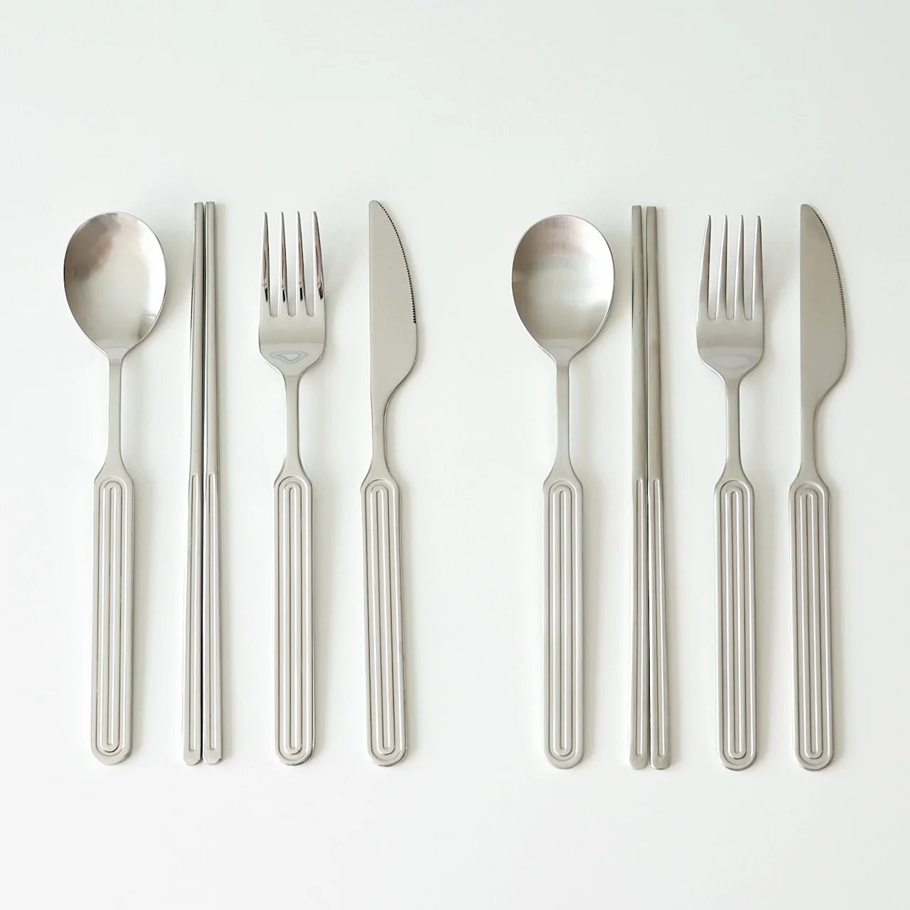 Ridge Stainless Steel Full Flatware Set for 2 (8-Piece) - Image 5