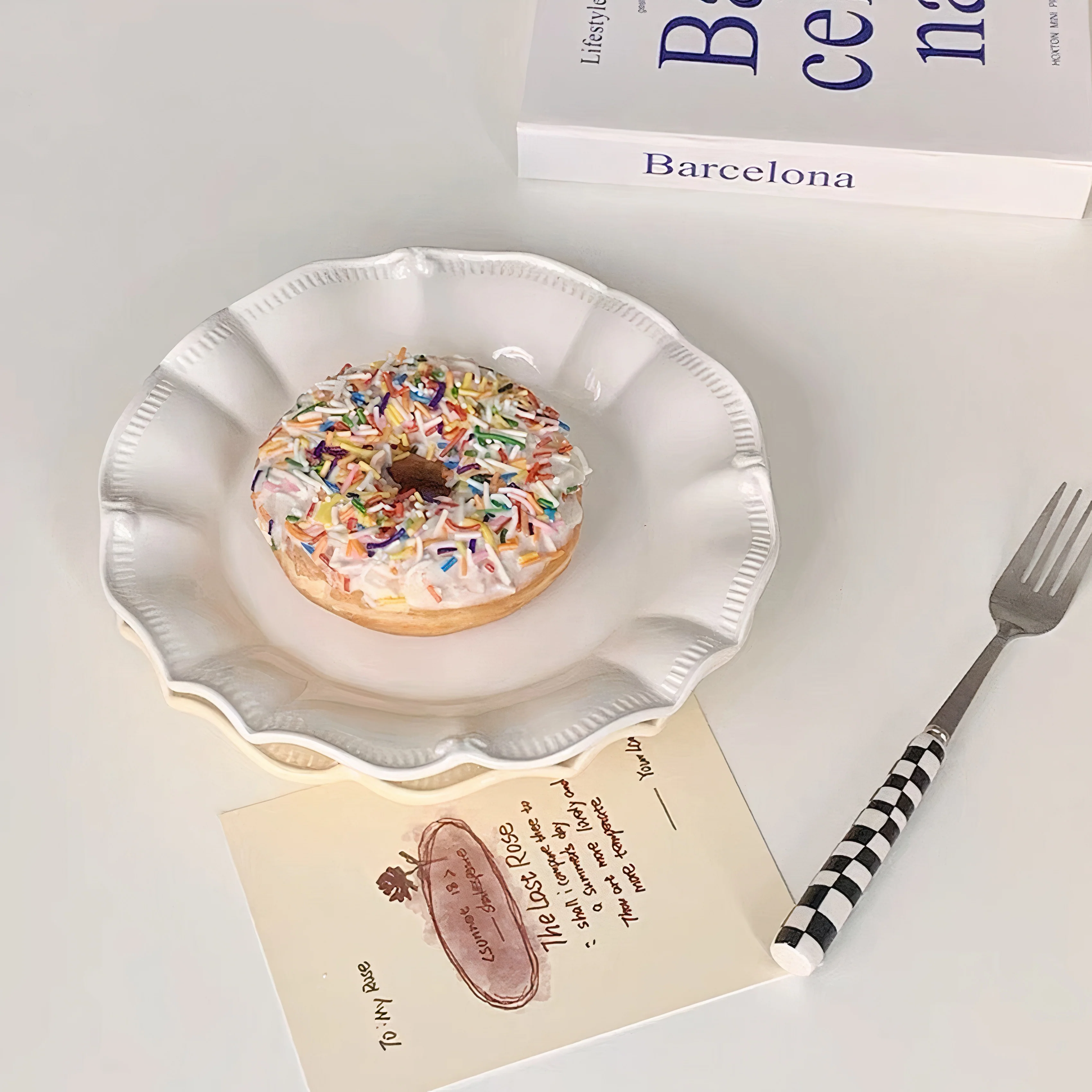 Ruffled Ceramic Dessert Plate - Image 3