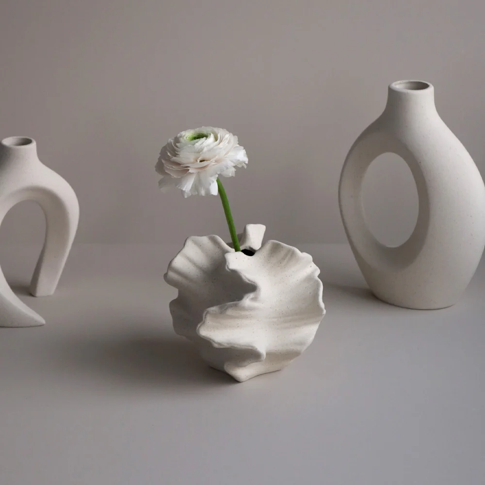 Ruffled Ceramic Vase - Image 6