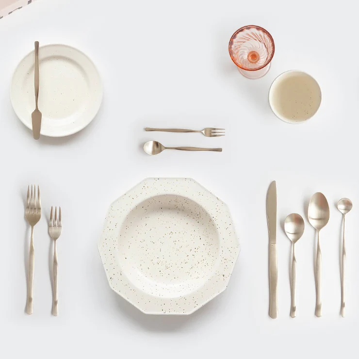 Satin Gold Dessert Cutlery 10-Piece Set - Image 5