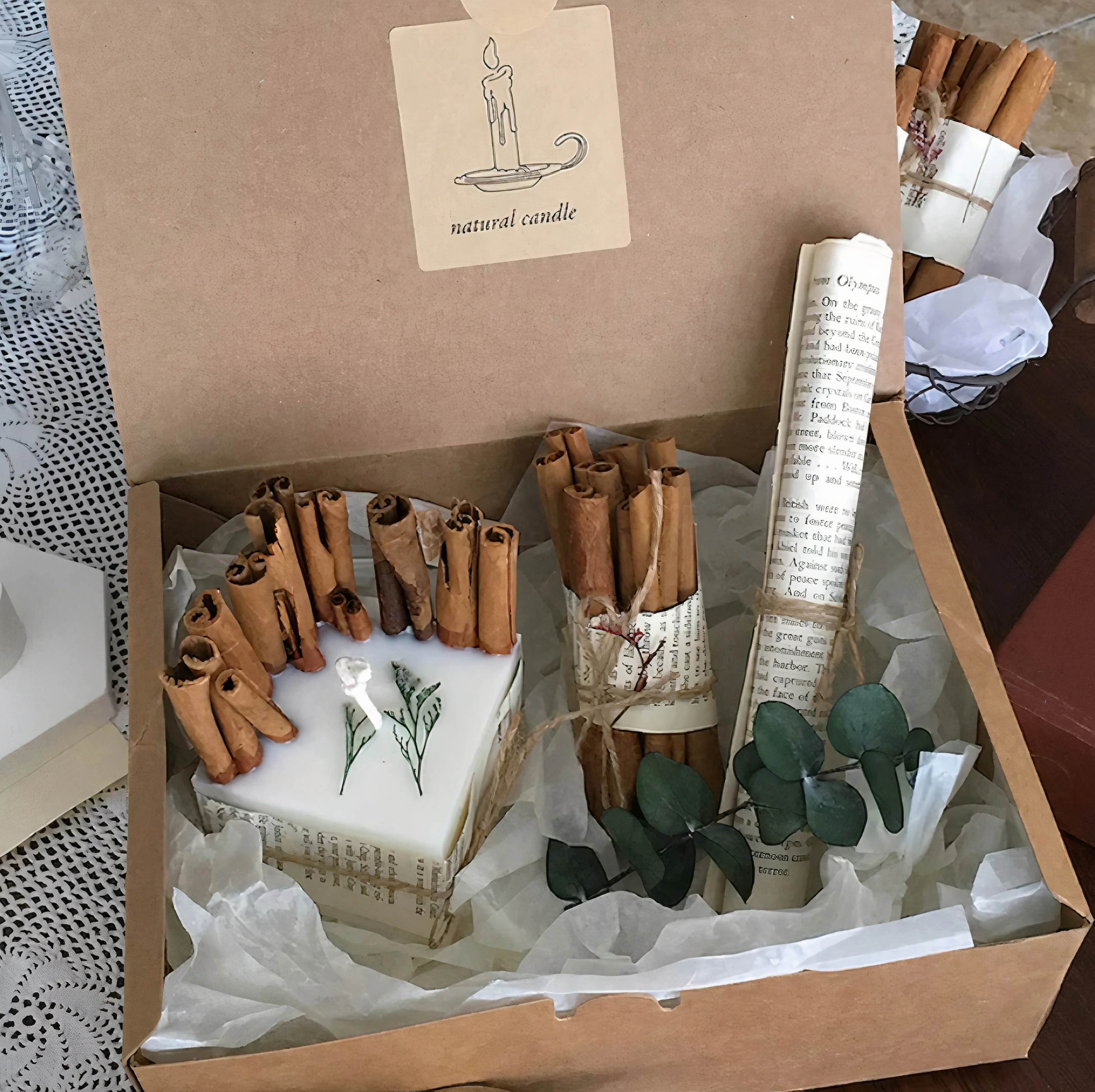 Scented Cinnamon Candle & Decor Set - Image 3