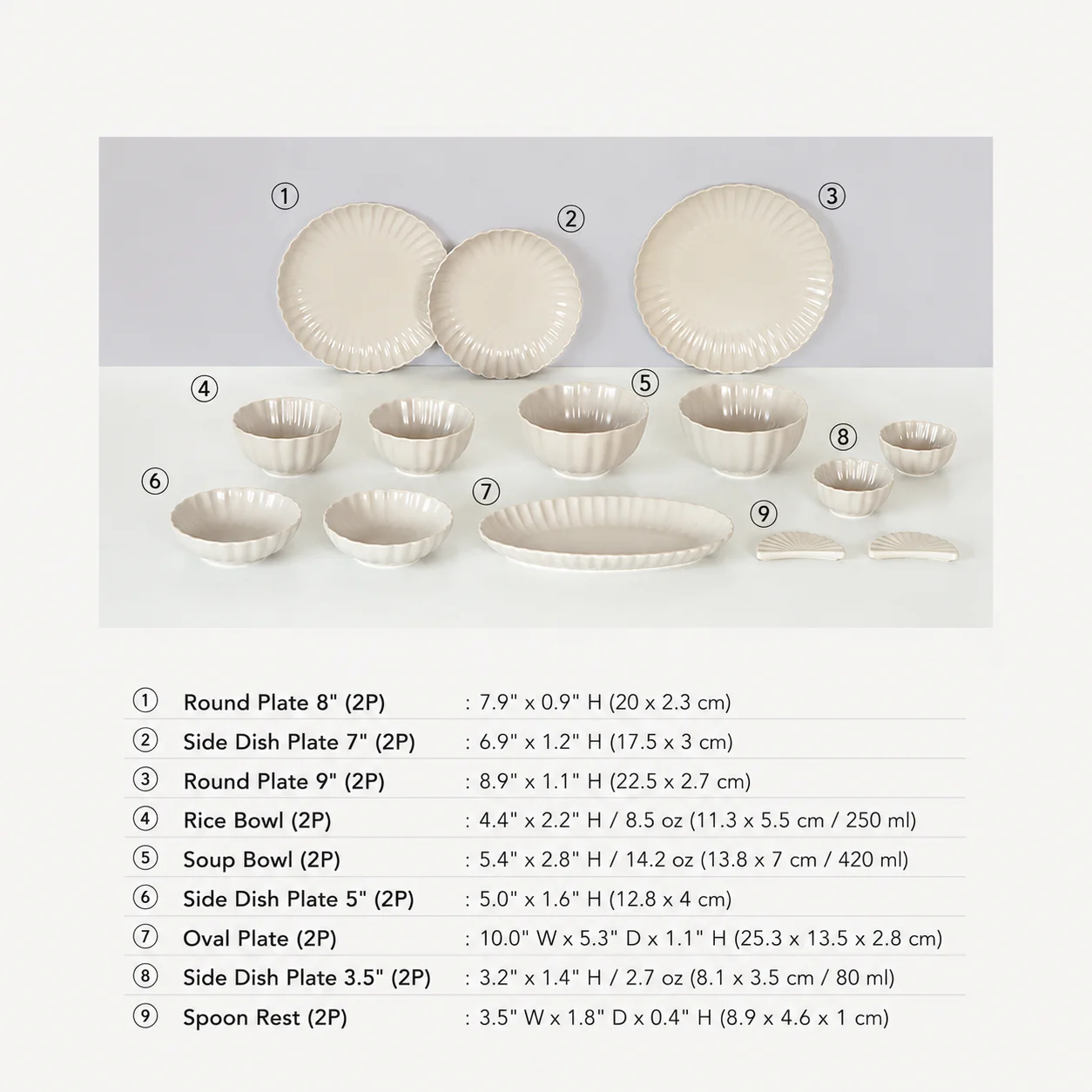 Shell Dinnerware Set for 2 (14-Piece) - Image 5