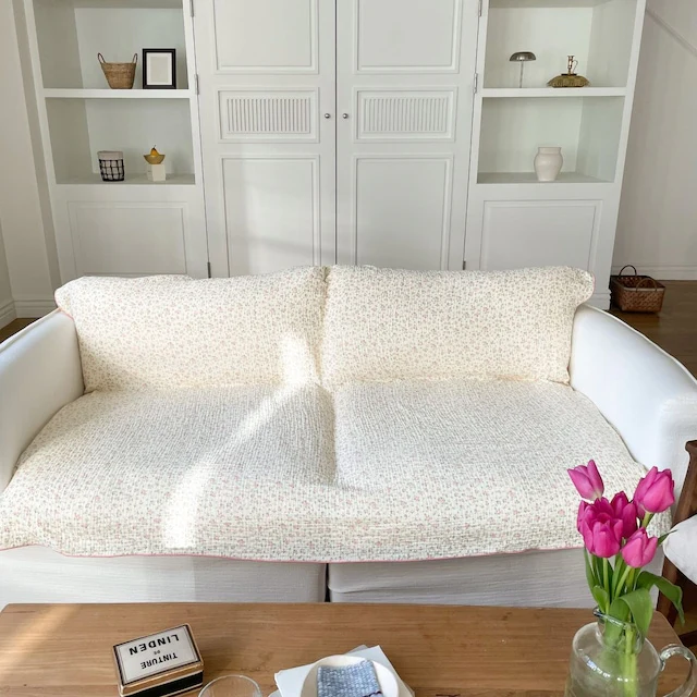 Small Floral Check 4-Layer Gauze Blanket - Image 6