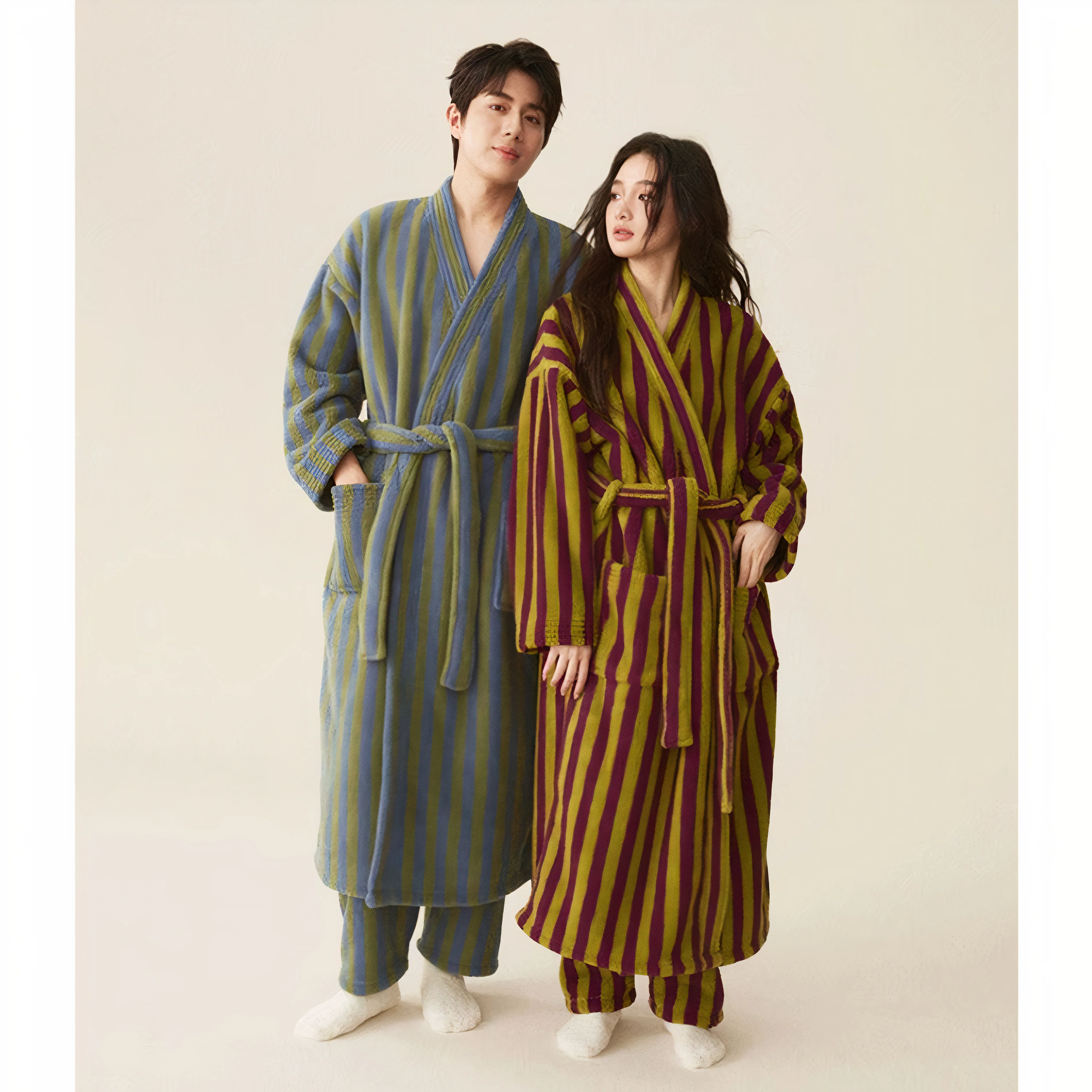 Soft Terry Stripe Robe - Image 5
