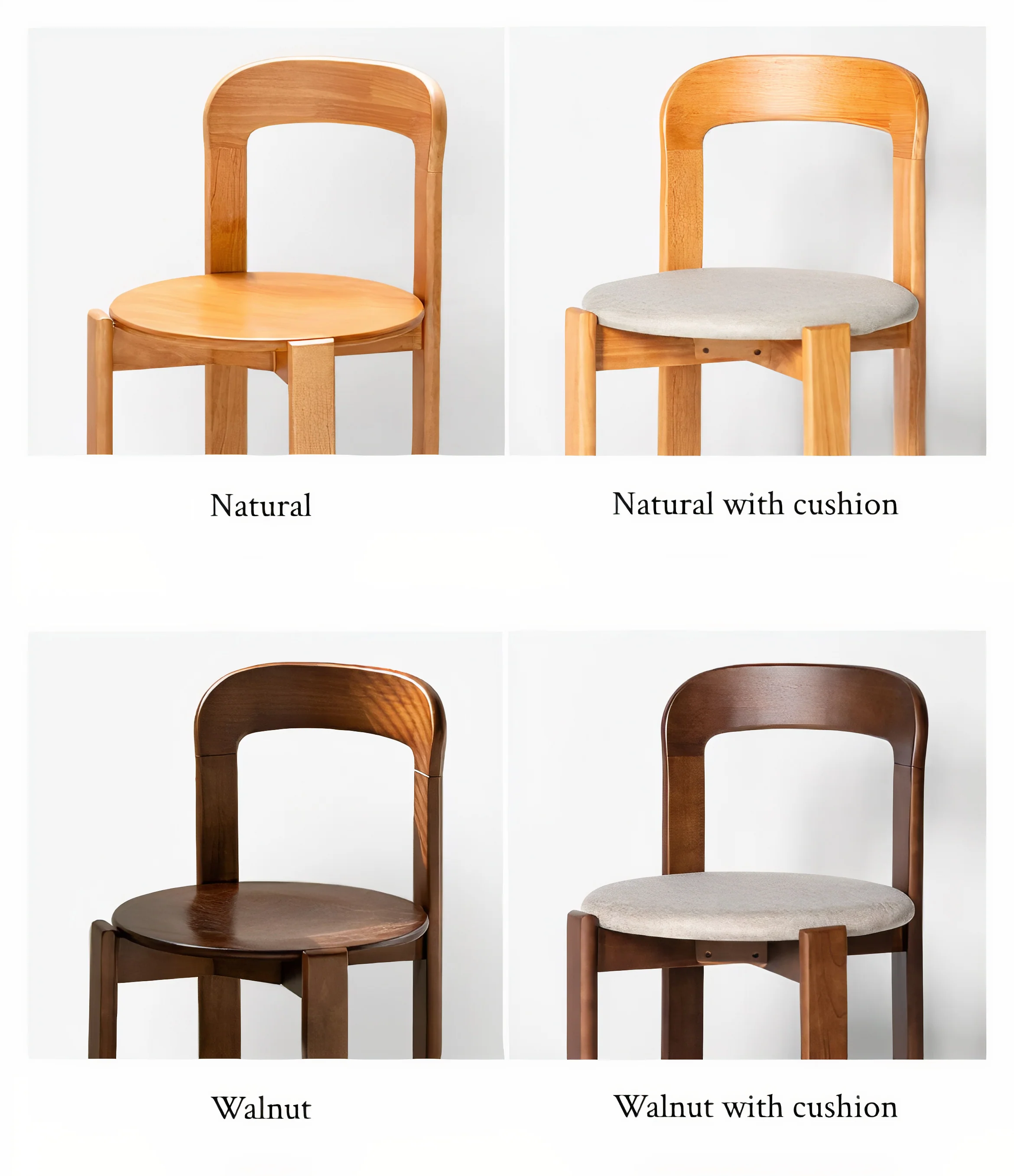 Solid Wood Curve Back Dining Chair - Image 10