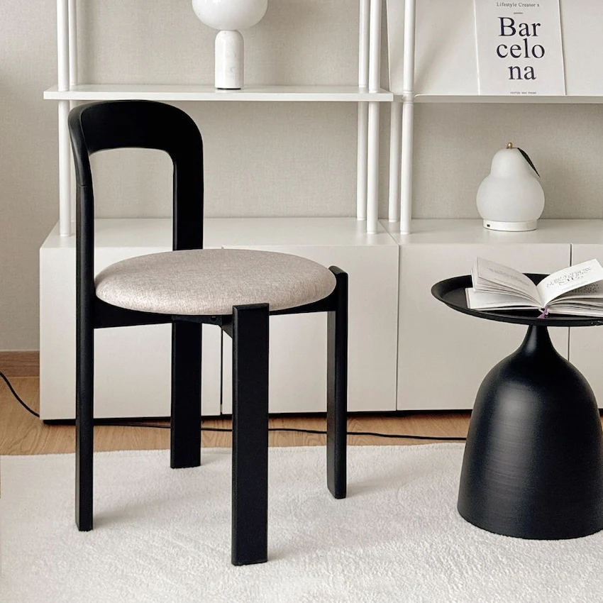 Solid Wood Curve Back Dining Chair - Image 3
