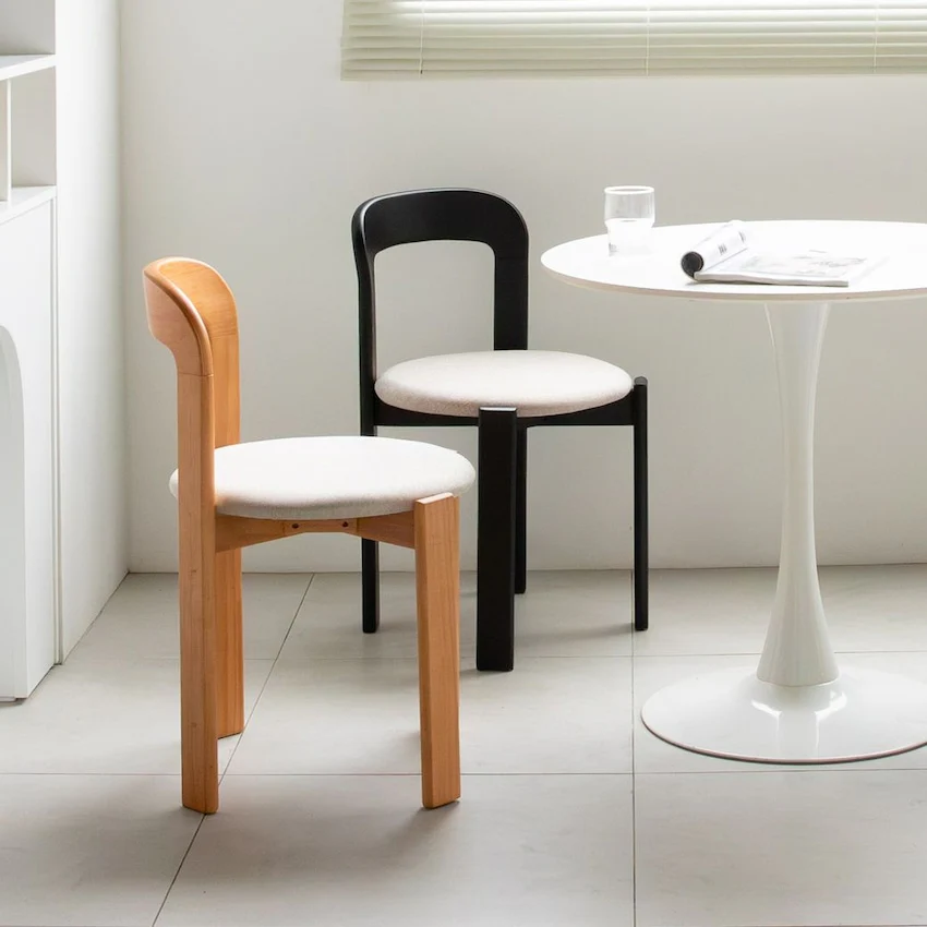 Solid Wood Curve Back Dining Chair - Image 4