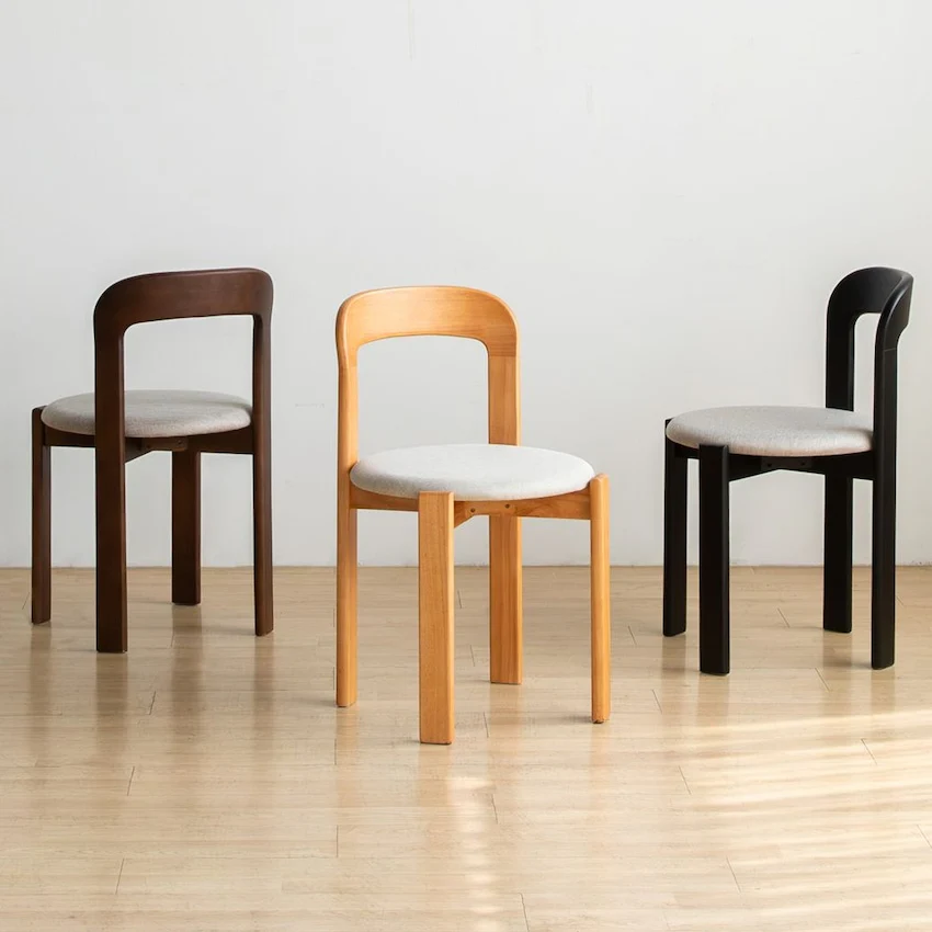 Solid Wood Curve Back Dining Chair - Image 5