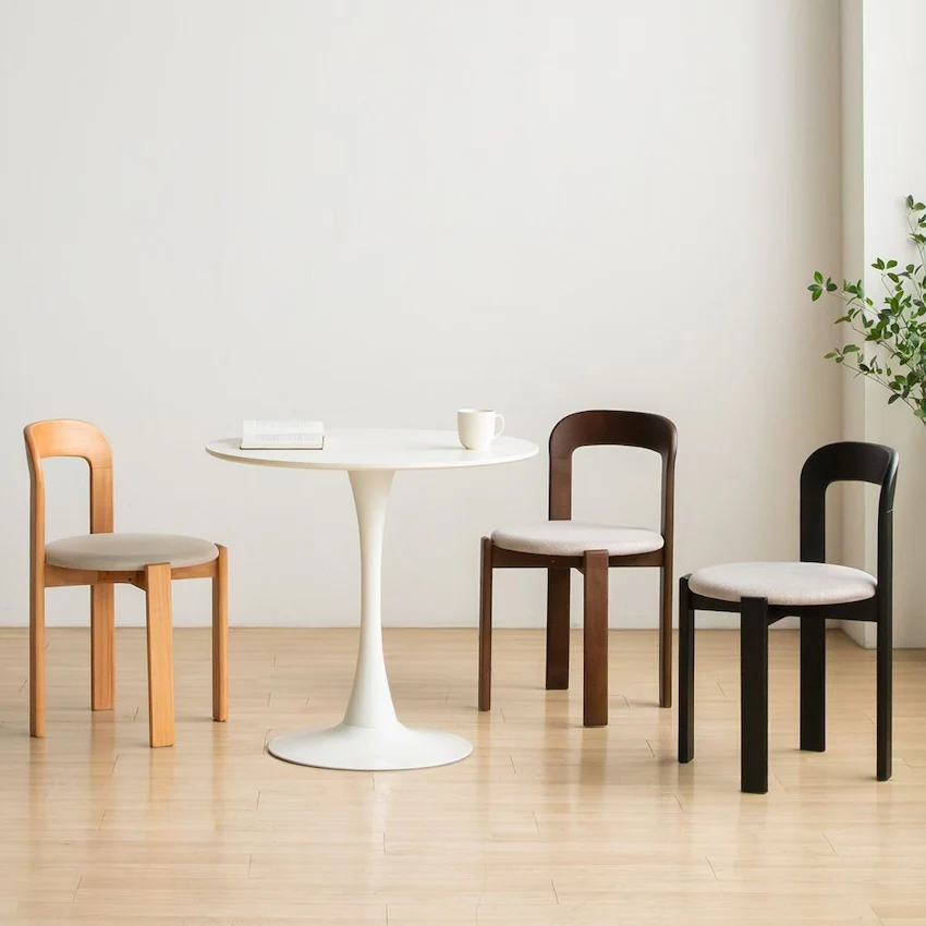 Solid Wood Curve Back Dining Chair - Image 6