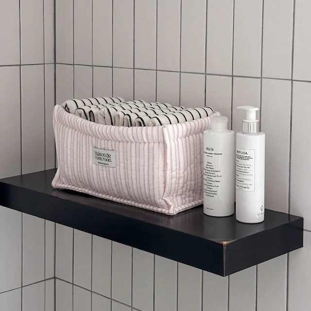 Striped Quilted Storage Basket - Image 3