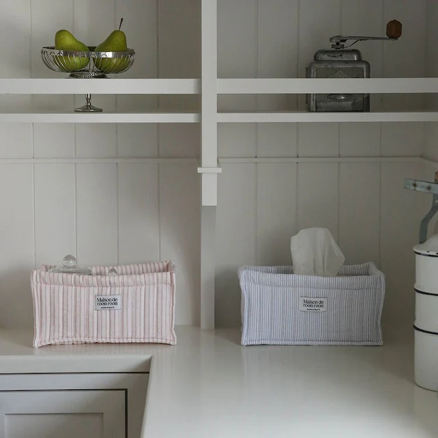 Striped Quilted Storage Basket - Image 5