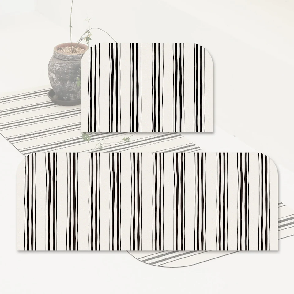 Washable Stripe Diatomite Shape Bath Mat - Image 2