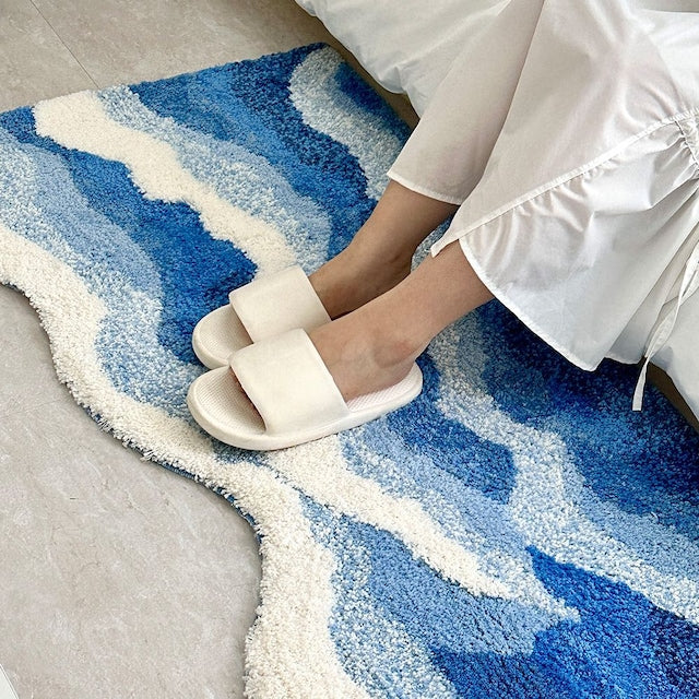 Wavy Blue Tufted Rug - Image 3