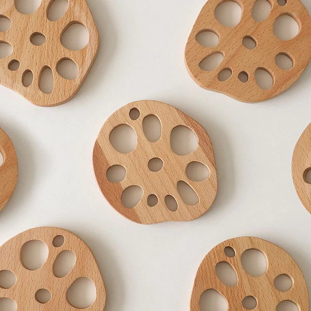 Wood Lotus Root Spoon Rest & Coaster Set (2-Piece) - Image 5