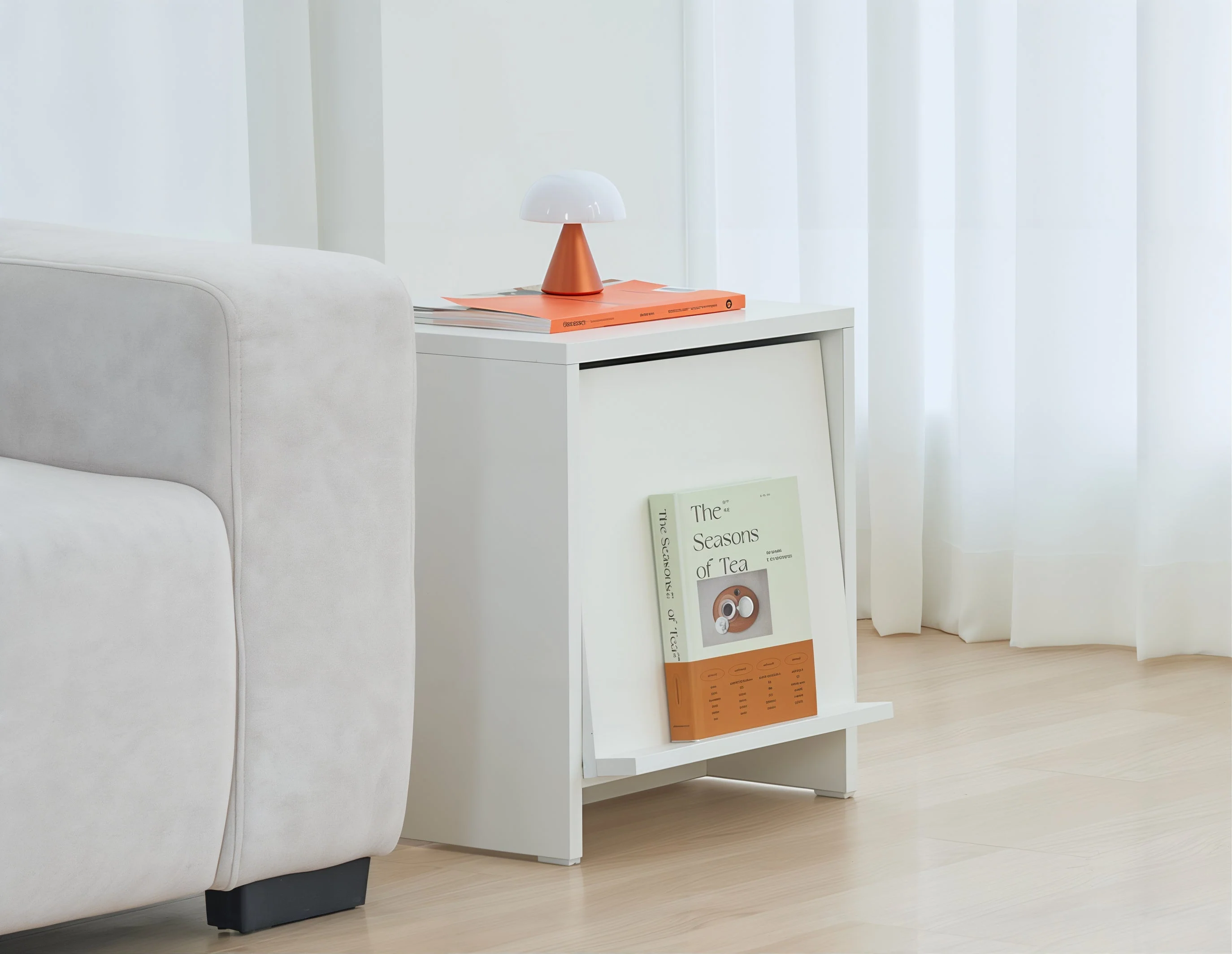 Wooden Bedside Table with Front Magazine Rack - Image 11